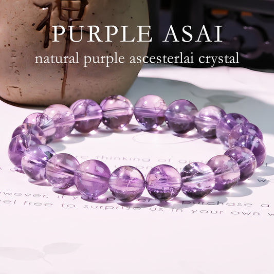 Natural Amethysti  loose beads  wisdom crystal  purple Asai  energy amethyst  round bead bracelet  purple bracelet  diy jewelry accessories