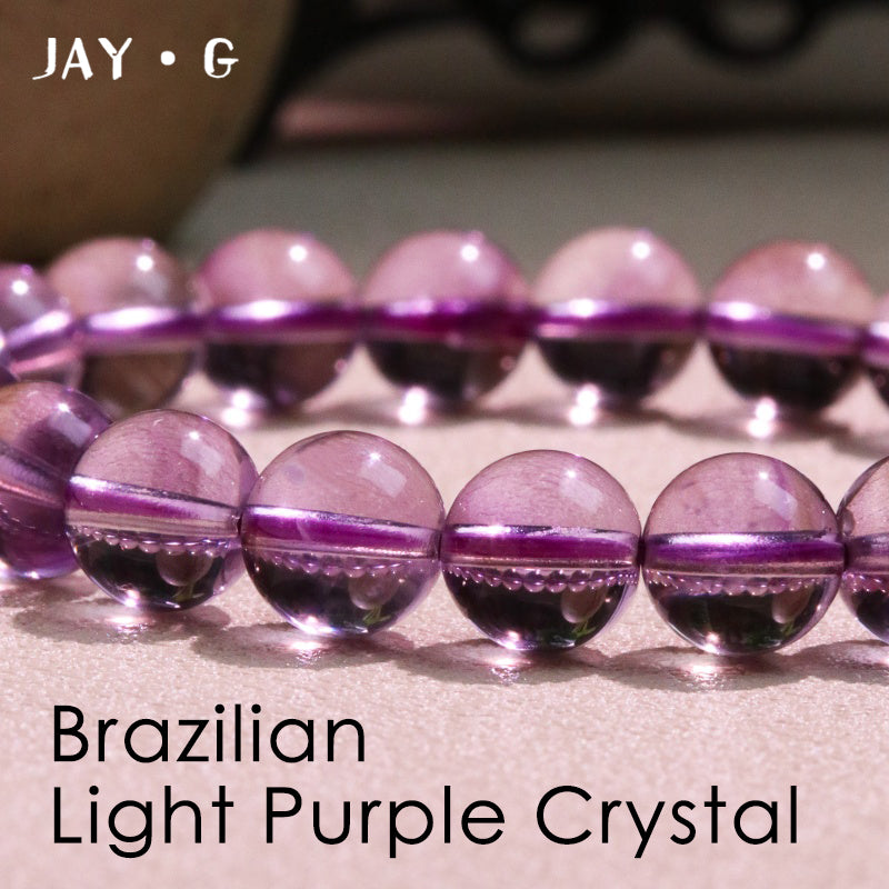 Brazilian light purple crystal  loose beads  wisdom crystal  Natural amethyst bracelet  energy crystal stone  DIY fashion bracelet