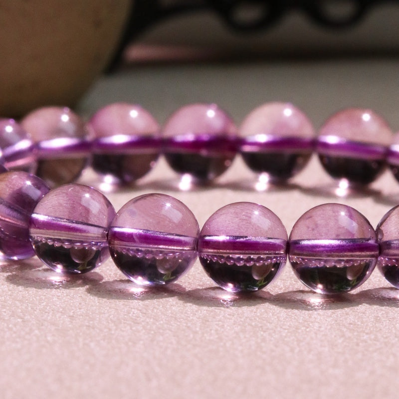 Brazilian light purple crystal  loose beads  wisdom crystal  Natural amethyst bracelet  energy crystal stone  DIY fashion bracelet