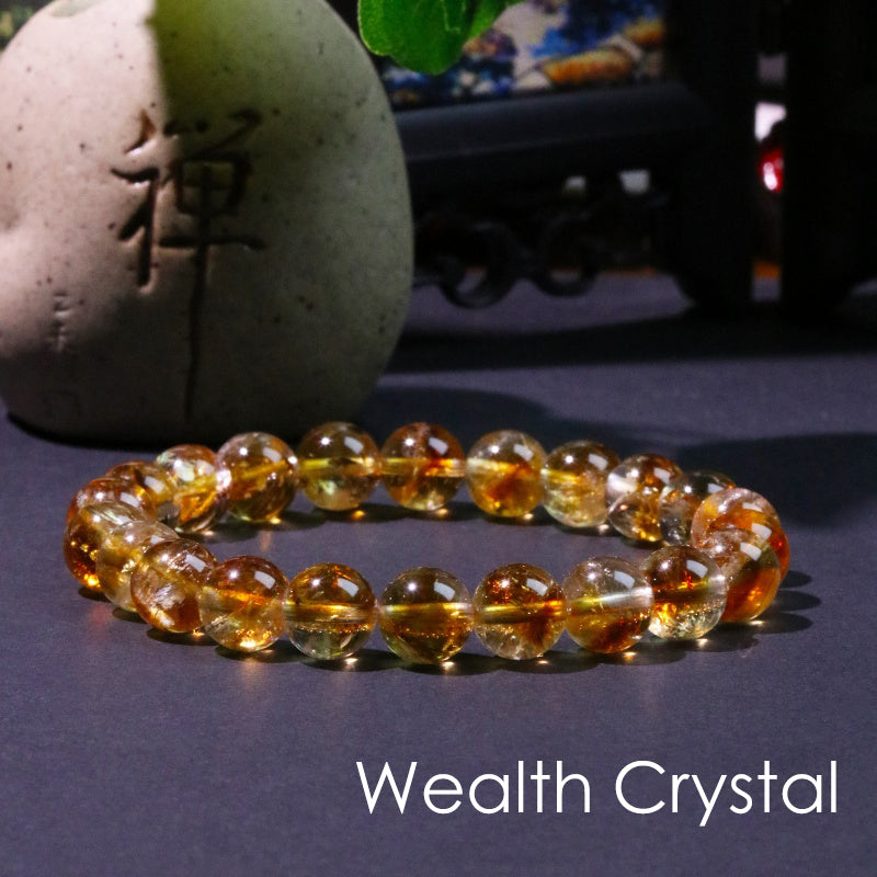 Natural citrine  loose beads  wealth crystals  citrine pyramids  energy crystal stones  round bead bracelets  DIY jewelry bracelets