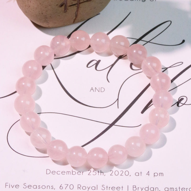 Natural Madagascar pink crystal  loose beads  Peach Blossom Luck  grapefruit color  round bead bracelet  cream body crystal  pink crystal bracelet  diy jewelry accessories