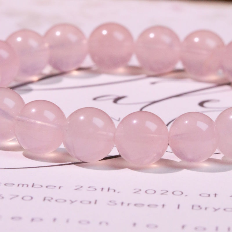 Natural Madagascar pink crystal  loose beads  Peach Blossom Luck  grapefruit color  round bead bracelet  cream body crystal  pink crystal bracelet  diy jewelry accessories